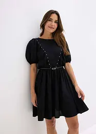 Jurk met ceintuur en studs, bonprix