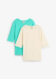 T-shirt van puur katoen (set van 2), bonprix