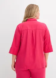 Overhemdblouse in een koele linnenmix, bonprix