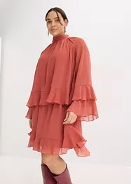 Chiffon jurk met volants, bonprix