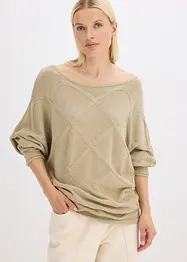 Trui met horizontaal kabelpatroon, bonprix