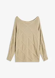 Trui met horizontaal kabelpatroon, bonprix