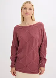 Trui met horizontaal kabelpatroon, bonprix