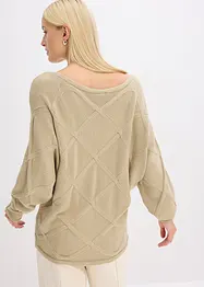 Trui met horizontaal kabelpatroon, bonprix