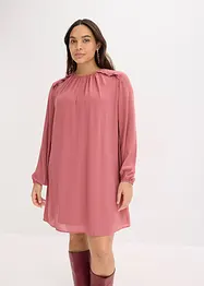Mini jurk met ruches van chiffon, bonprix
