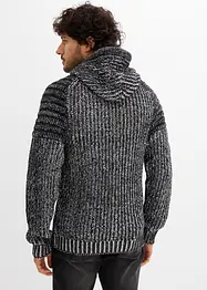 Grof gebreide hoodie met bikerdetails, bonprix