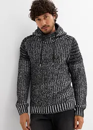 Grof gebreide hoodie met bikerdetails, bonprix