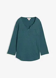 Katoenen Henley shirt met knoopsluiting, bonprix