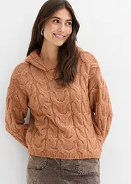 Gebreide hoodie van een zachte wolmix, bonprix