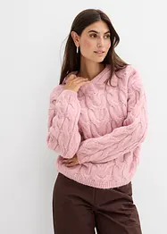 Gebreide hoodie van een zachte wolmix, bonprix