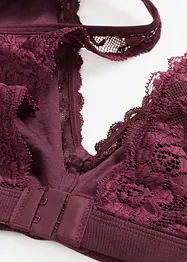 Geribde bralette met biologisch katoen en kant, bonprix
