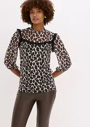 Shirt van zacht mesh met kant, bonprix