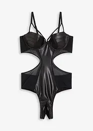Stringbody ouvert met wetlook, bonprix