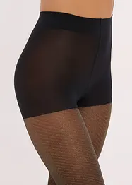 Transparante panty met glitterpatroon, 20 DEN, bonprix