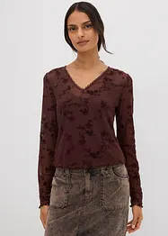 Longsleeve met flockprint, bonprix