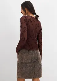Longsleeve met flockprint, bonprix