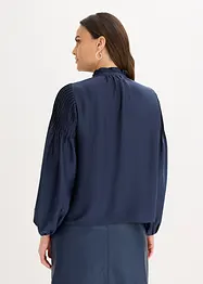 Tuniekblouse van glanzend satijn met biezen, bonprix
