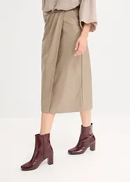 Imitatieleren midirok in wikkellook, bonprix