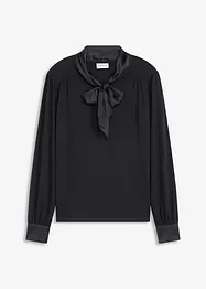Shirt met viscose en satijnen strik, bonprix
