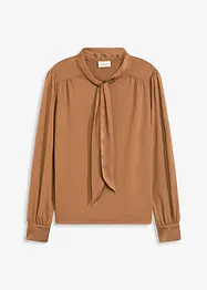 Shirt met viscose en satijnen strik, bonprix