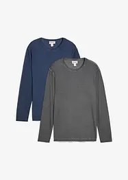 Longsleeve in gewassen look (set van 2), bonprix
