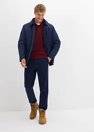 Fijngebreide polo-trui met prachtig merinowol, slim fit, bonprix