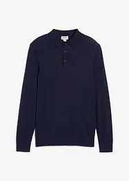 Fijngebreide polo-trui met prachtig merinowol, slim fit, bonprix