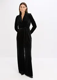 Jersey jumpsuit van soepelvallend fluweel, bonprix