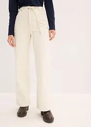 Wijde corduroy broek met strikkoord, bonprix