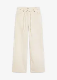 Wijde corduroy broek met strikkoord, bonprix