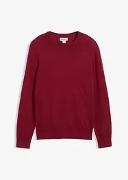 Fijn gebreide trui met ronde hals en katoen, regular fit, bonprix