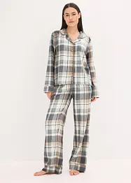 Flenellen pyjama met glittergaren en tasje, bonprix