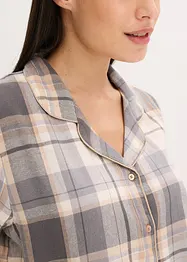 Flenellen pyjama met glittergaren en tasje, bonprix