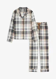 Flenellen pyjama met glittergaren en tasje, bonprix