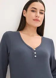 Pyjama met geribd shirt en flanellen broek van glittergaren, bonprix