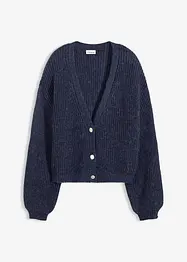 Oversized vest met glanzend garen en wol, bonprix