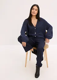 Oversized vest met glanzend garen en wol, bonprix