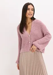 Oversized vest met glanzend garen en wol, bonprix