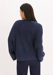 Oversized vest met glanzend garen en wol, bonprix