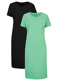 Jersey jurk van puur katoen (set van 2), bonprix