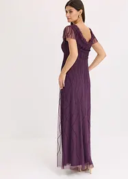 Maxi jurk van delicate tule met parelborduursel, bonprix