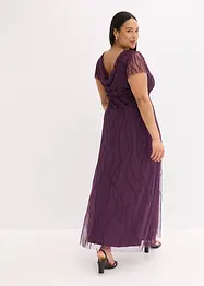 Maxi jurk van delicate tule met parelborduursel, bonprix