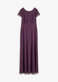 Maxi jurk van delicate tule met parelborduursel, bonprix