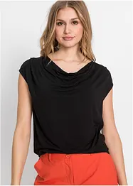 Shirt met watervalhals in een  viscosemix, bonprix