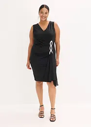 Jersey jurk met strassapplicatie, bonprix