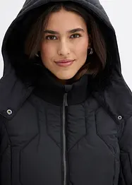 Korte coat met diamantstiksels en ritsen opzij, bonprix