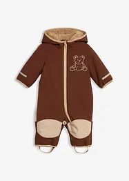 Baby softshell overall met teddyfleece en capuchon, bonprix