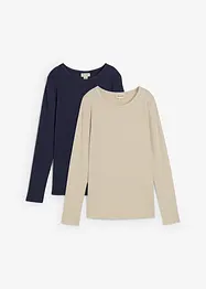 Geribd zwangerschapsshirt van puur katoen (set van 2), bonprix