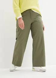 Mid waist cargo broek van katoen, bonprix
