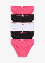 Meisjes slips met satijnen strikje (set van 5), bonprix